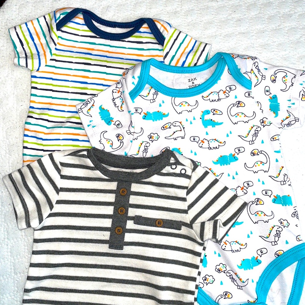 Bundle of 3 Short Sleeve Onsies/Bodysuits 3-6 Month Sizes
